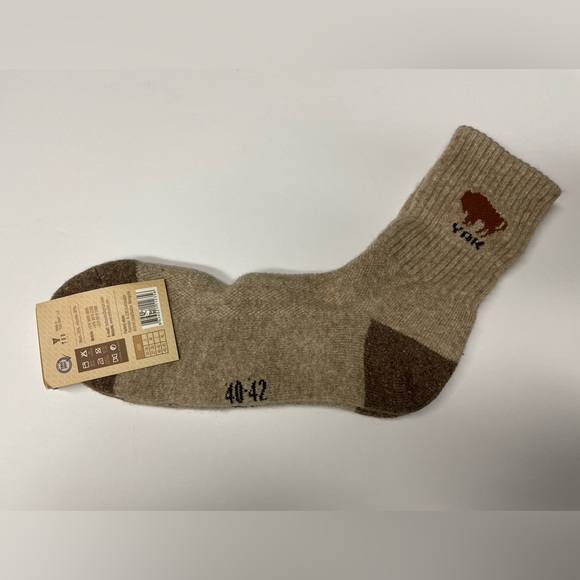 Yak wool blend thermal socks taupe brown 40-42 Mongolia - Picture 2 of 5